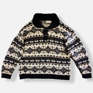 Vintage Knitted Fair Isle Sweater Size  Medium